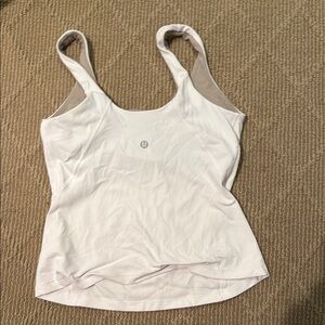 Lululemon Athletica White Fitted Sleeveless Tank Top